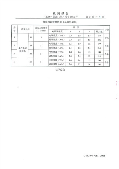 高频机电磁波检测报告